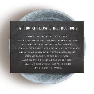Anpassade Tattoo Aftercare Instructions Black Visitkort
