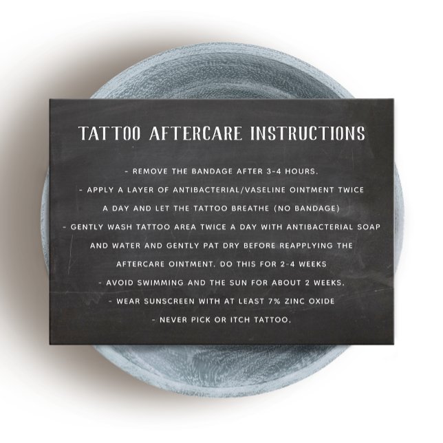 Anpassade Tattoo Aftercare Instructions Black Visitkort (Skapare uppladdad)
