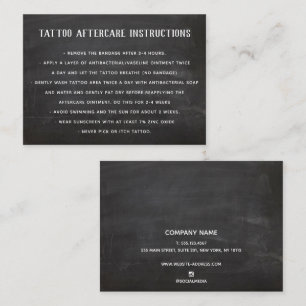 Anpassade Tattoo Aftercare Instructions Black Visitkort