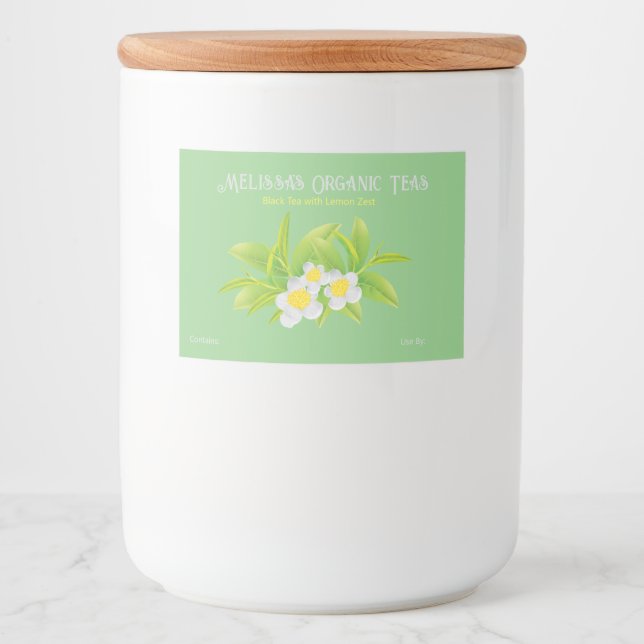 Anpassade Tea och Tea Blend Food Labels Mat Etiketter (Framsida)