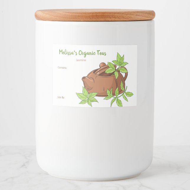 Anpassade Tea och Tea Blend Food Labels Mat Etiketter (Framsida)