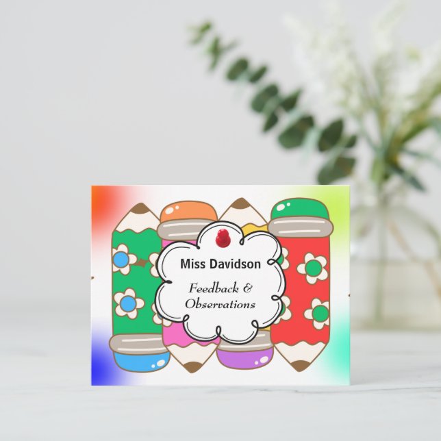 Anpassade Teacher Feedback Kommentar till Student Anteckningskort (Stående Fram)