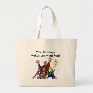 Anpassade Teacher Gift Personlig Namn Jumbo Tygkasse