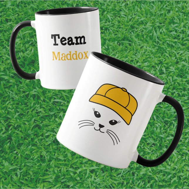 Anpassade Team Little Cat Baseball Player Mugg (Skapare uppladdad)