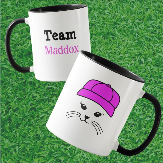 Anpassade Team Little Cat Baseball Player Mugg (Skapare uppladdad)
