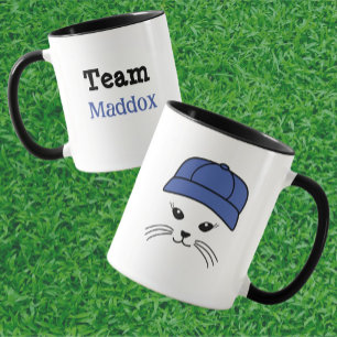 Anpassade Team Little Cat Baseball Player Mugg
