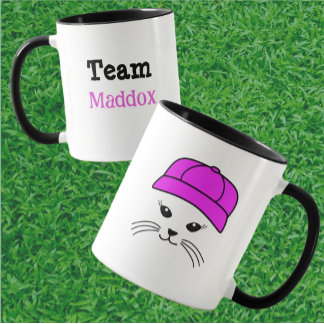 Anpassade Team Little Cat Baseball Player Mugg