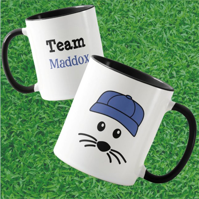 Anpassade Team Little Mouse Baseball Player Mugg (Skapare uppladdad)