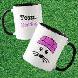 Anpassade Team Little Mouse Baseball Player Mugg