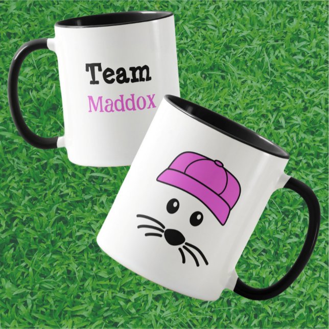 Anpassade Team Little Mouse Baseball Player Mugg (Skapare uppladdad)
