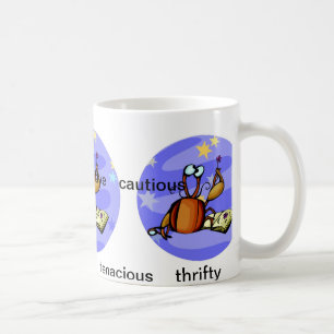 Anpassade Tecknad Cancer Crab-egenskaper Zodiac Kaffemugg