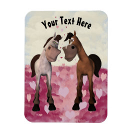 Anpassade Tecknad Horses Magnet