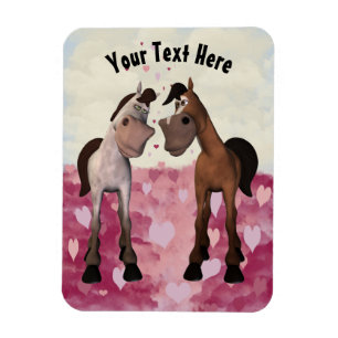 Anpassade Tecknad Horses Magnet
