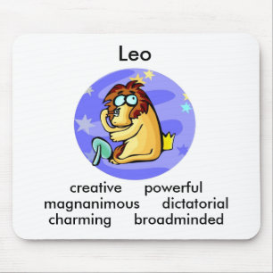 Anpassade Tecknad Leo Lejona egenskaper Zodiac Musmatta