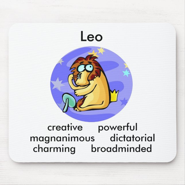 Anpassade Tecknad Leo Lejona egenskaper Zodiac Musmatta (Framsidan)
