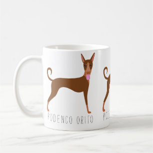 Anpassade Tecknad Podenco Orito Hund Kaffemugg