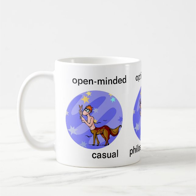 Anpassade Tecknad Sagittarius Centaur Traits Co. Kaffemugg (Vänster)