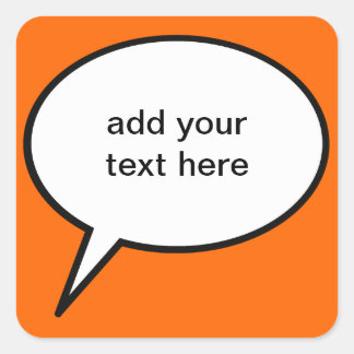 anpassade tecknad tal ballong fyrkantigt klistermärke