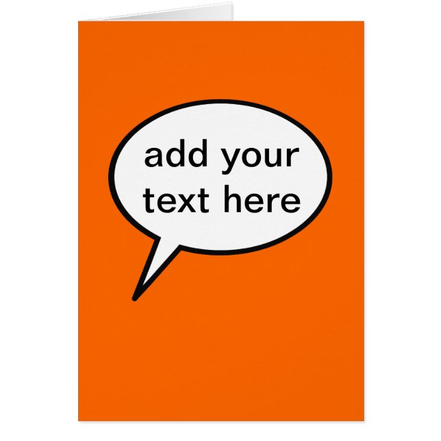 anpassade tecknad tal ballong hälsningskort (Framsidan)