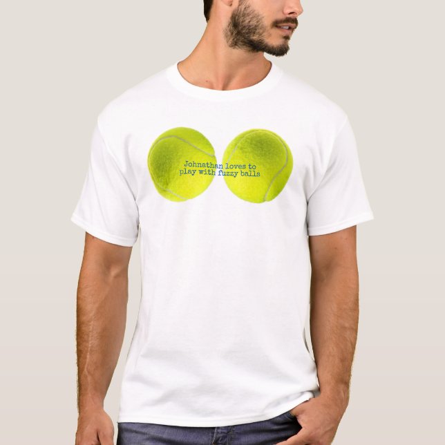 Anpassade Tennis Fuzzy Boll Player T Shirt (Framsida)