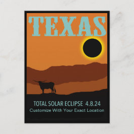 ANPASSADE Texas Eclipse Vykort