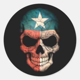 Anpassade Texas Flagga Skull Runt Klistermärke