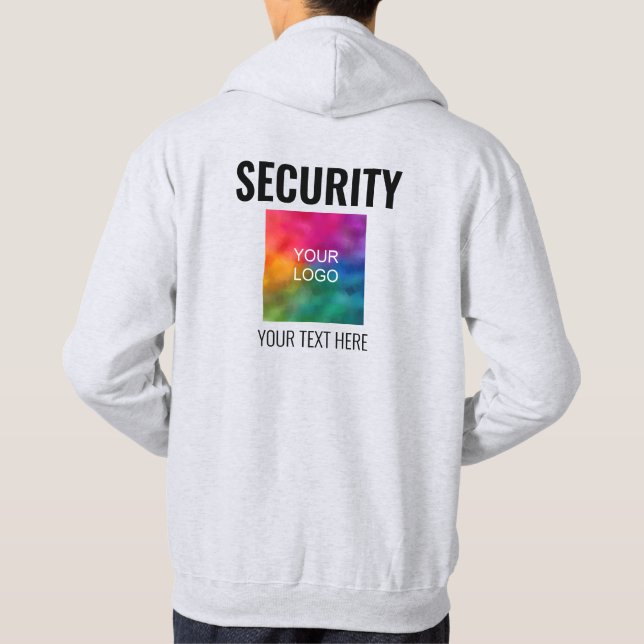 Anpassade Text Logotyp Dubbla Side Manar Security Hoodie (Baksida)