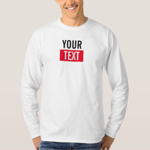 Anpassade Text Manar Modern Långärmad White T Shirt