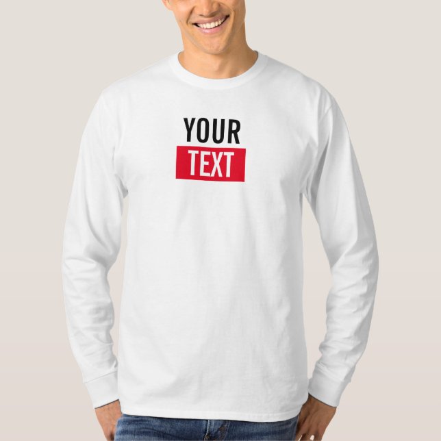 Anpassade Text Manar Modern Långärmad White T Shirt (Framsida)