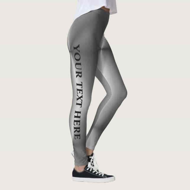 Anpassade Text Namn Modern Womens Silver Titta Leggings (Höger)