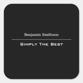 Anpassade Text och Färg Basic Black and White Fyrkantigt Klistermärke