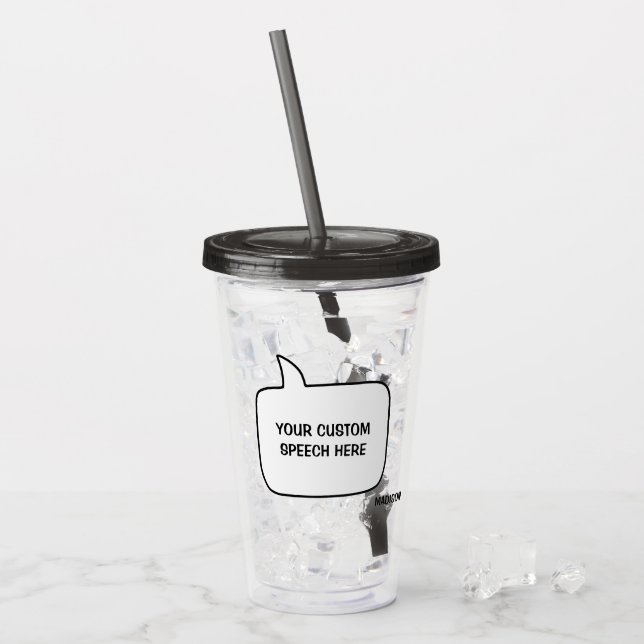 Anpassade text- och färgbubblor take away mugg (Framsida Ice)
