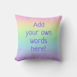 Anpassade Text Pastel Rainbow Dekorativ kudde