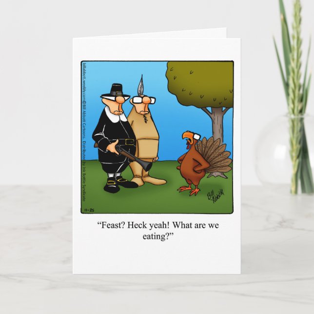 Anpassade Thanksgiving Humor-hälsningskort Helgkort (Framsida)
