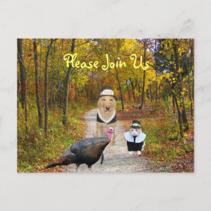 Anpassade Thanksgiving vykort Inbjudan