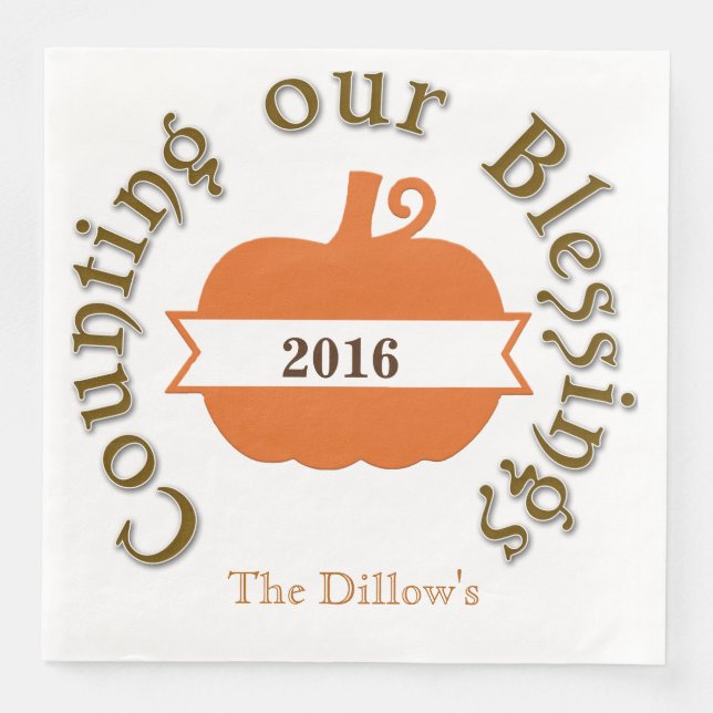 Anpassade Thanksgivingar - middagsservetter Pappersservett (Framsida)
