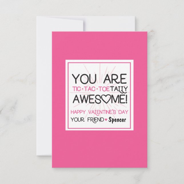 Anpassade Tic Tac Toe Valentine Inbjudningar (Framsida)