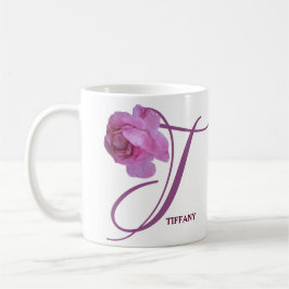Anpassade Tiffany namn rosa ros blommor boho Kaffemugg