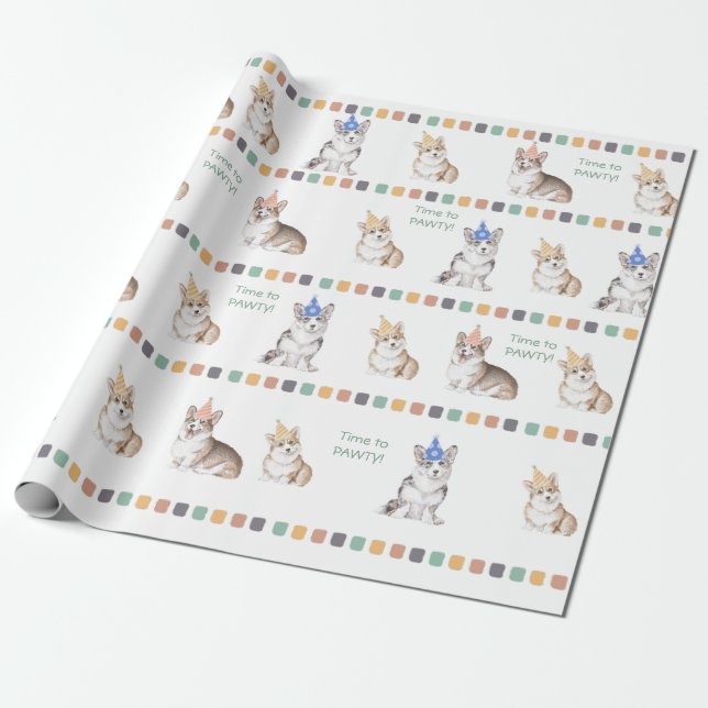 Anpassade till PAWTY Corgi Presentpapper (Utrullad)