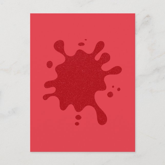 Anpassade Tomato Red Inkblot Helgdag Postcard Helg Vykort (Framsida)
