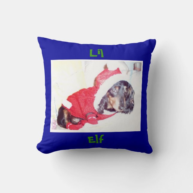 Anpassade Toss Pillows - jul Dachshund Kudde (Framsida)
