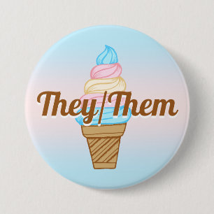 Anpassade Transgender Pride Ice Cream Pronouns Knapp