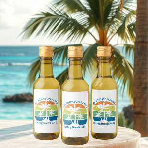 Anpassade Tropical Island Handflatan Träd Party Mi Vinetikett