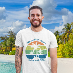 Anpassade Tropical Island Handflatan Träd Resa T Shirt