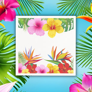 Anpassade Tropiska Blommor Hibiskus Fest Pappersservett
