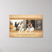 Anpassade Två Parfoton Guld Glitter Monogram