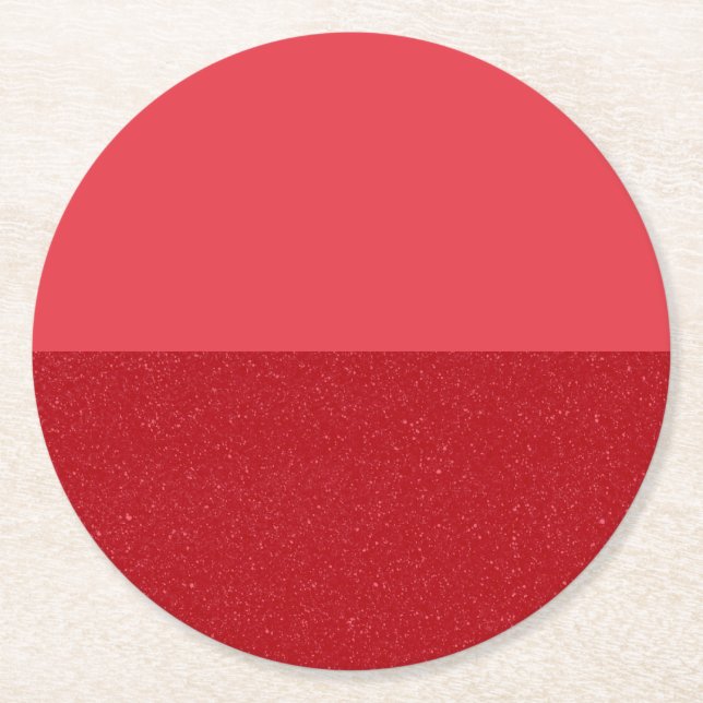 Anpassade tvåtonsdrinkunderlägg i tomatröd (6-pack underlägg papper rund (Framsidan)