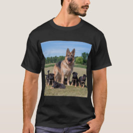 Anpassade Tyska shepherd med betungande valpar T Shirt