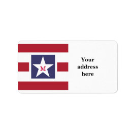 Anpassade U.S.A. Flagga Monogram Adressetikett
