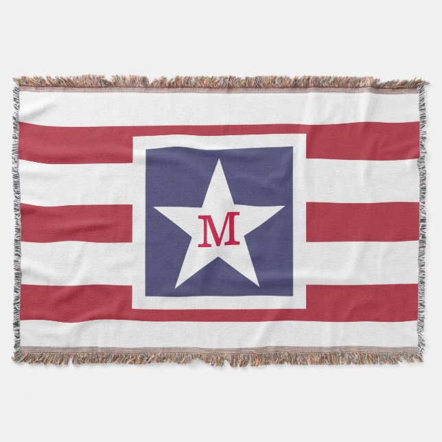 Anpassade U.S.A. Flagga Monogram Mysfilt (Framsidan)